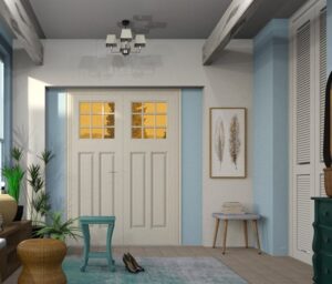 Painted front entrance
