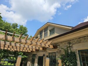 Deck awning newly painted