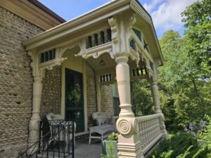 Painted exterior veranda