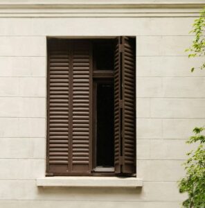 Brown painted shutters