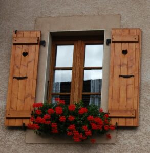 Wood stained shutters