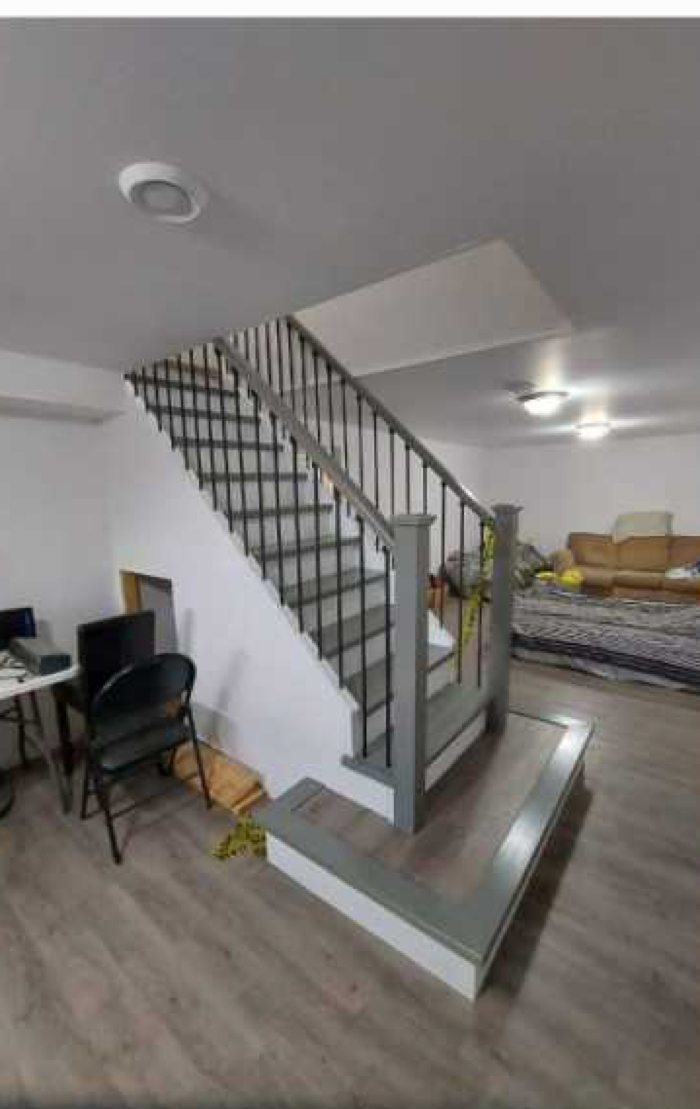 Painted basement stairs